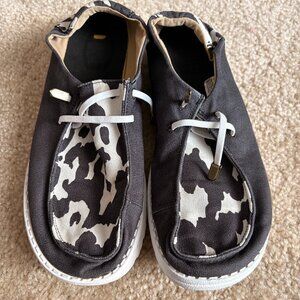Women's Cow Print Wendy Hey Dude's